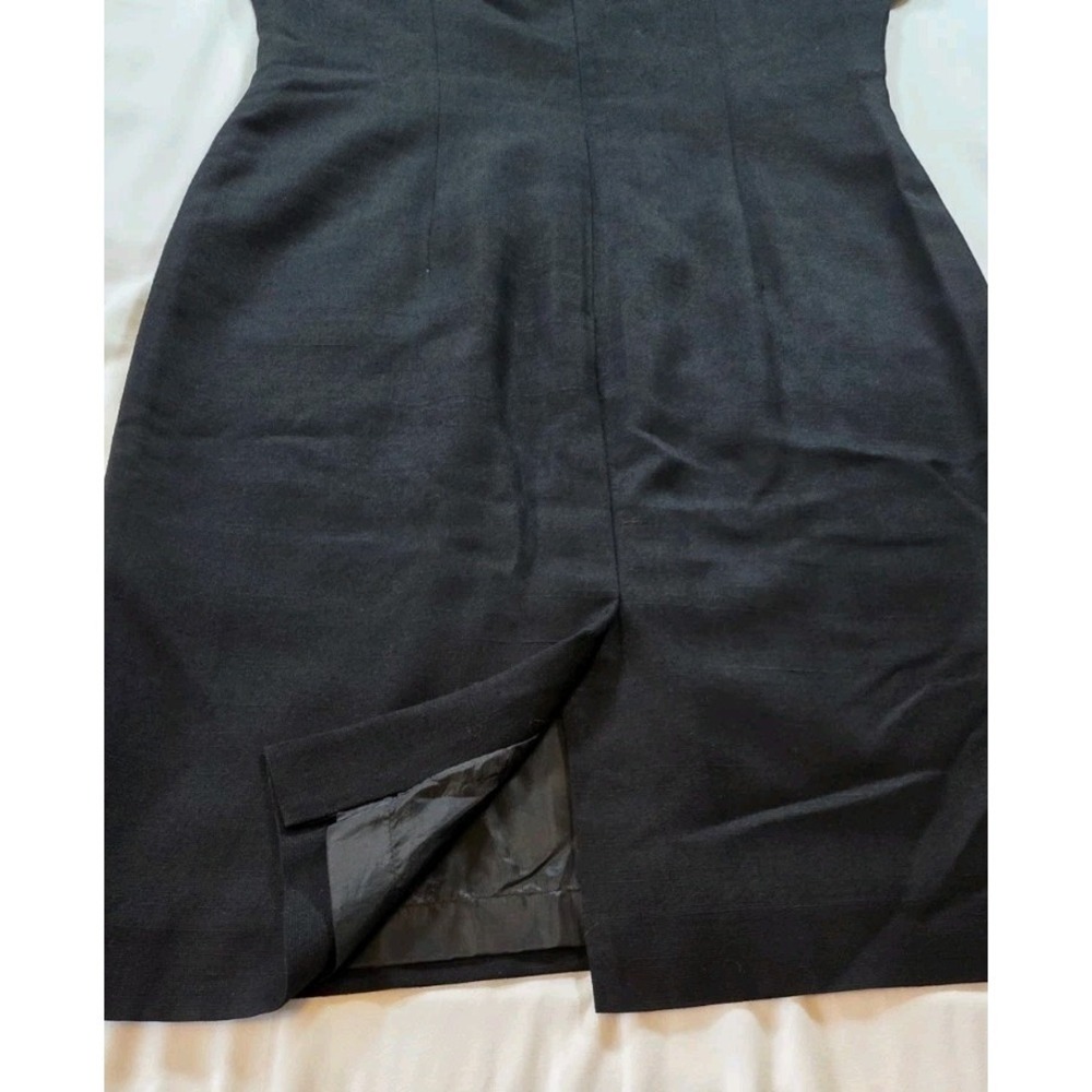 Avery Quinn Dress Womens 12 Black Rayon Padded Shoulders USA Boutique Charleston - Picture 6 of 7